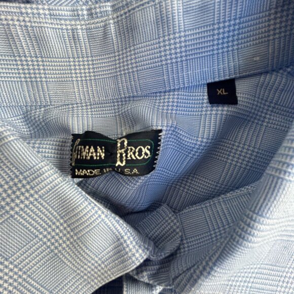 Gitman Bros Mens Blue Plaid Long Sleeve Button-Up Shirt XL 100% Cotton USA Made - Picture 3 of 7